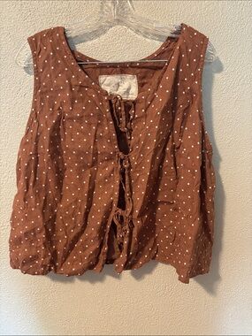 Not perfect linen tie front tank